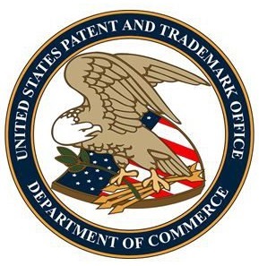 The logo for the United States Patent and Trademark Office.