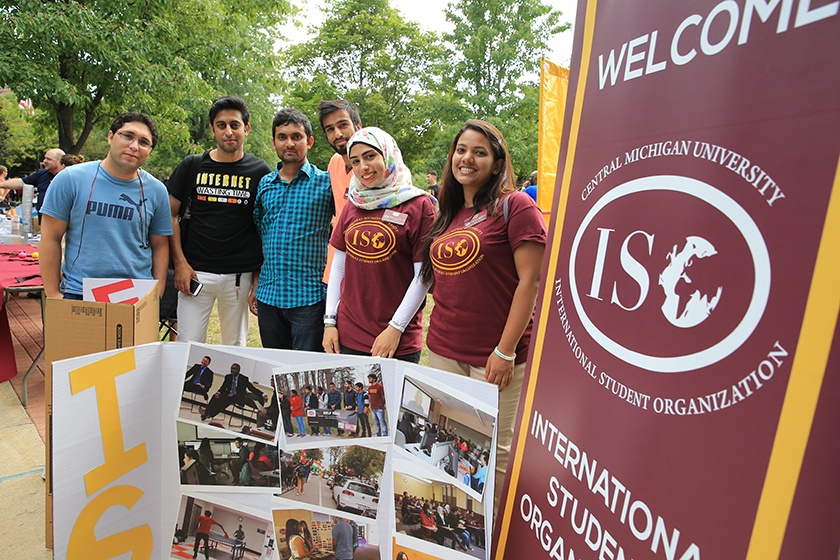 A group of International Student Organization (ISO) members posing for a group picture