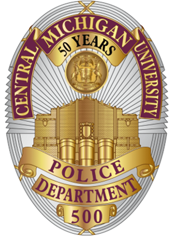 Central Michigan University police badge.