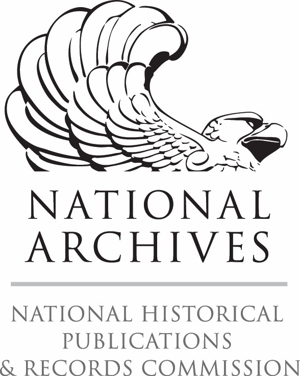 A black and white logo with an eagle and the text National Archives, National Historical Publications and Records Commission.