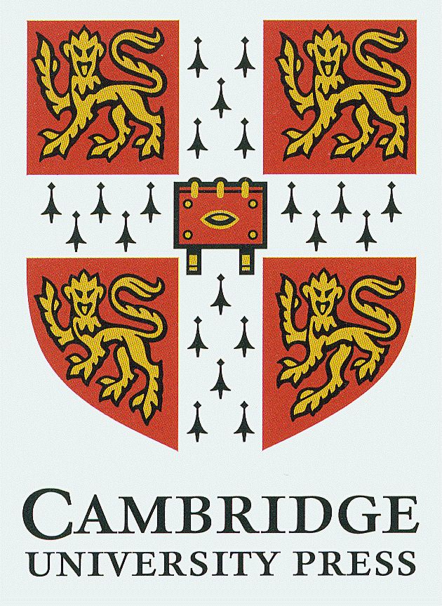 Cambridge University Press Logo shield design in red, gold, black, and white.