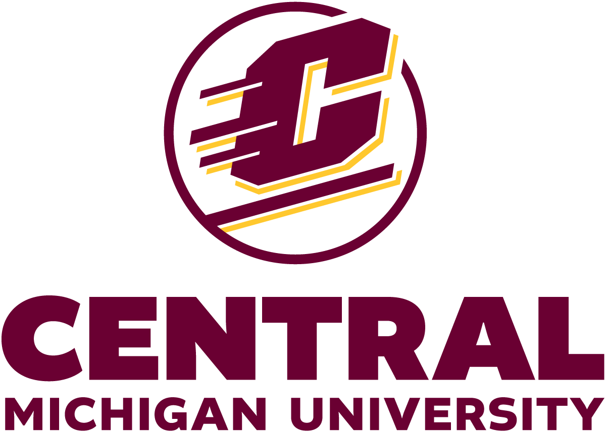 The maroon and gold Central Michigan University action C logo.