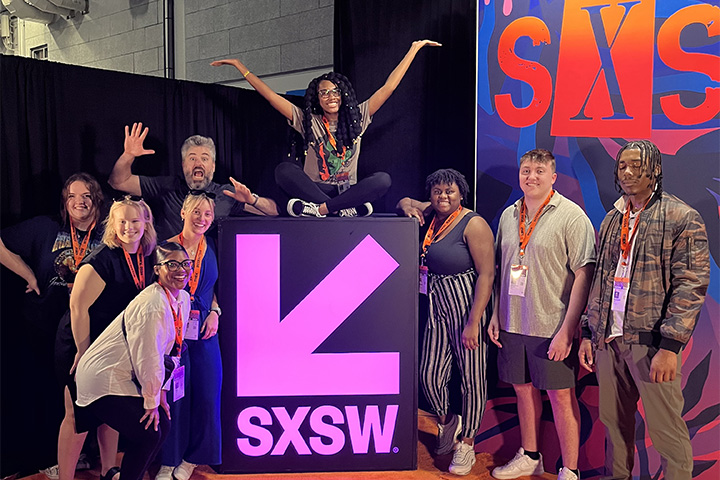 Stephen Wakeling and The Wakeling Gendron Entrepreneurial Scholars Program students at SXSW