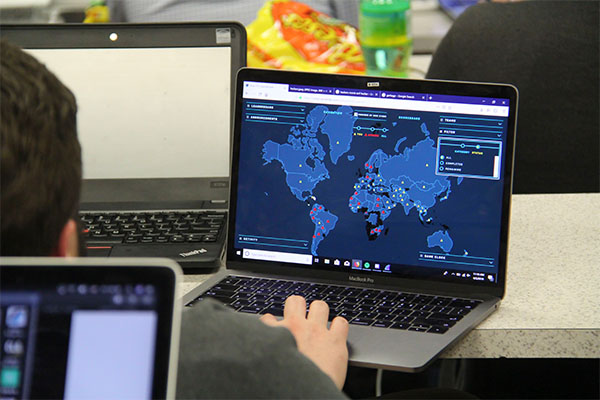 Cybersecurity capture the flag event on a laptop screen.