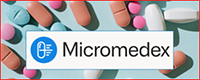 20250620_Micromedex_logo200x80 The Micromedex logo featuring white box over a field of pills with Micromedex in black