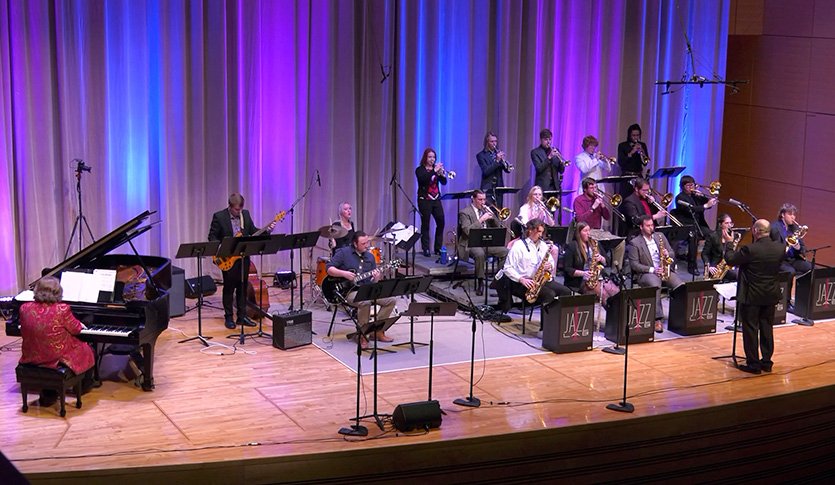 CMU Jazz Lab on performing on the Staples Stage.