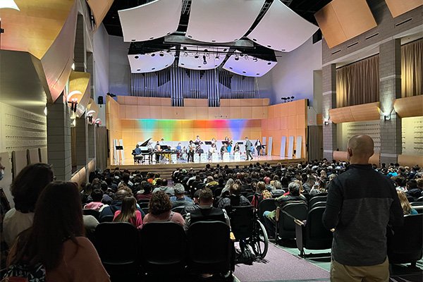 A picture of a big band performing at the 49th Jazz Weekend