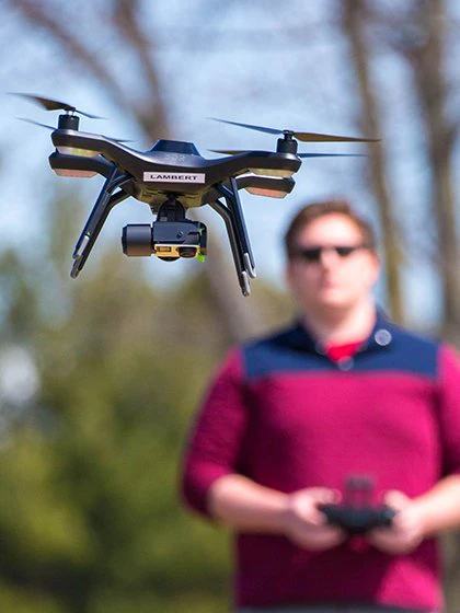 a drone flying in the air