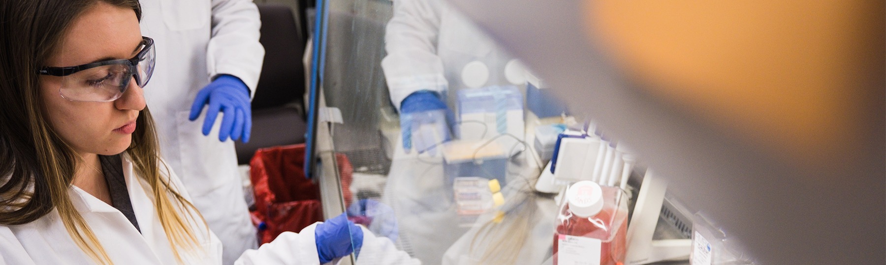 A neuroscience student participates in research in an on-campus lab at Central Michigan University.