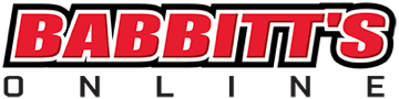 A red and black logo for Babbitt's Online.