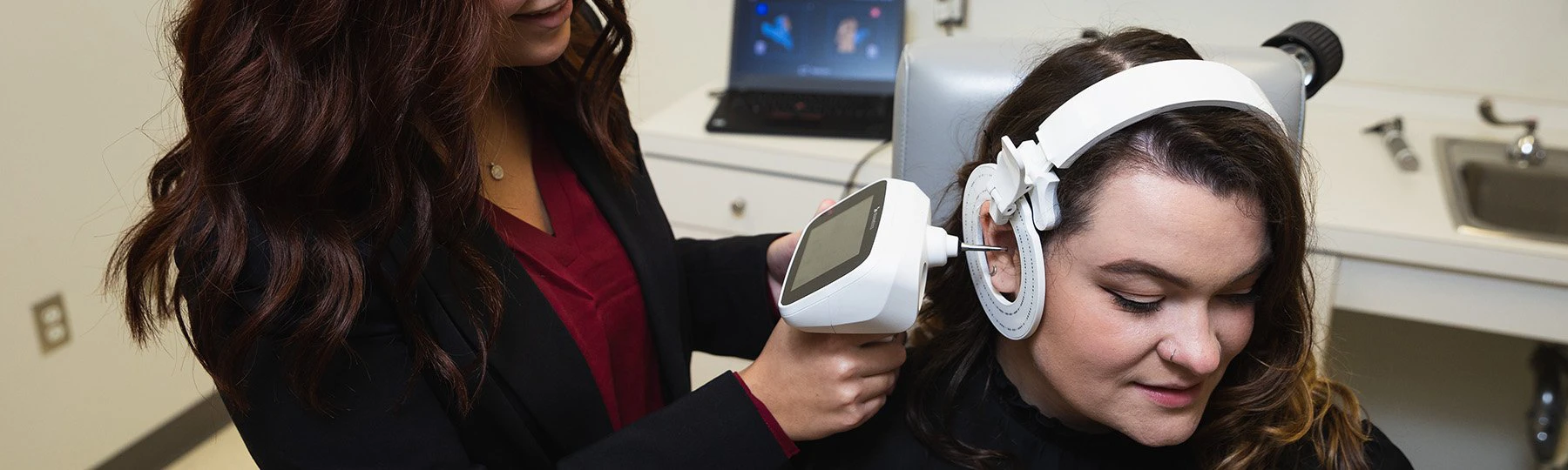 person having their hearing checked