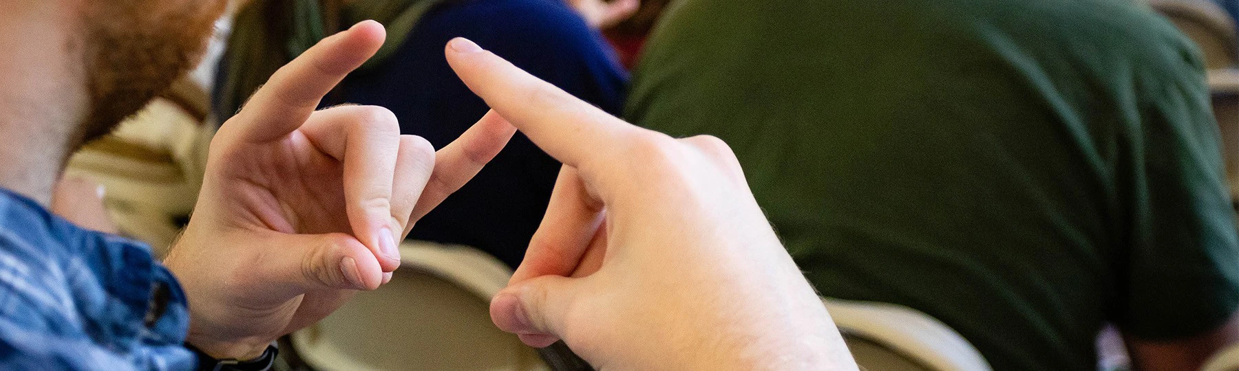 student using sign language