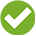 Circular green icon with a white check mark in the center indicating that work has been completed.