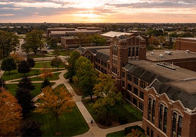 Areal shot of Warriner hall