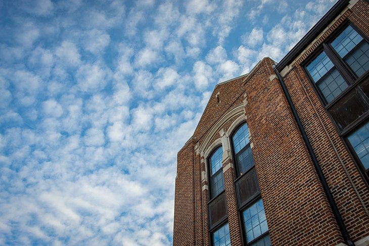 Spring is in the air on Central Michigan University’s campus, as the sun peeks through the clouds.