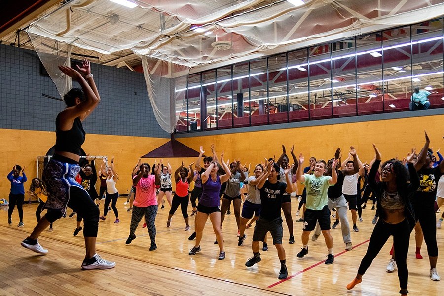 Zumba class in Student Activities Center