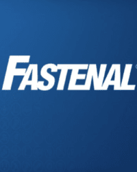 The logo for the company Fastenal, which is white text "Fastenal" against a blue background.