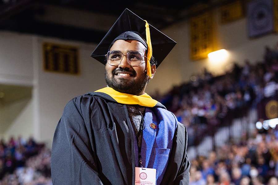 International MSA student Revanthsai Gajula at the 2023 Spring Commencement