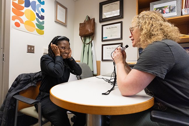Dan'Yale Wright and Dr. Natalie Douglas research The Impact of Dementia Collaborative Coaching on Functional Communication.