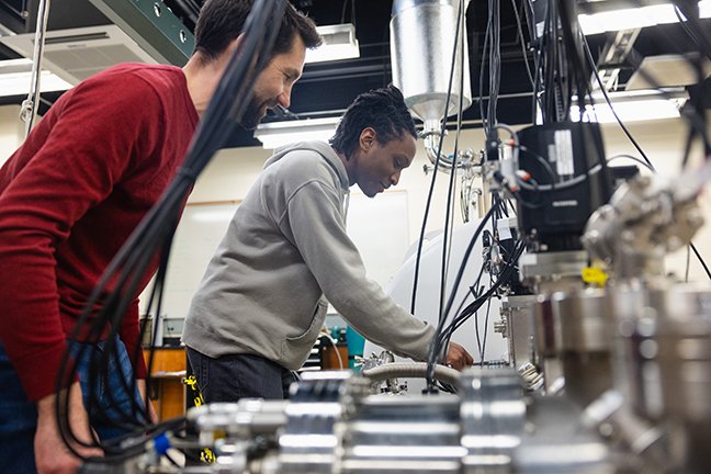 Galen Raymond and Dr. Matthew Redshaw research Mass Measurement of Isotopes Important to Light Curve and X-Ray Burst Models to Better Understand Astrophysical Phenomena and the Formation of Elements.