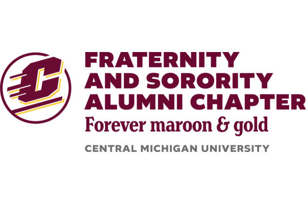 A maroon and gold logo with Action C and text Fraternity and Sorority Alumni Chapter.